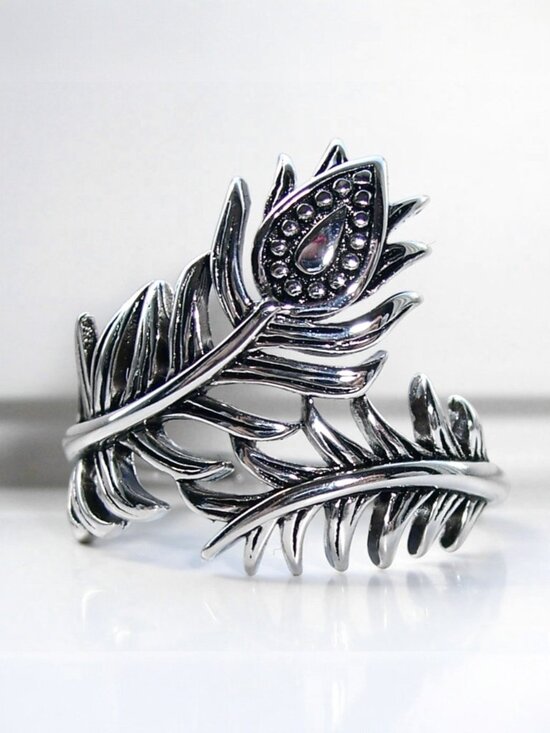 Jewelry - 925 STERLING SILVER Peacock Feather Ring